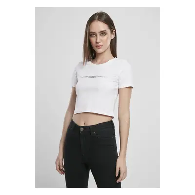 Mr. Tee Ladies Tribal Cropped Tee white