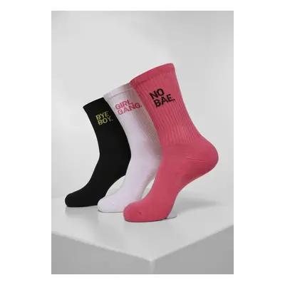 Mr. Tee Girl Gang Socks 3-Pack pink/wht/blk