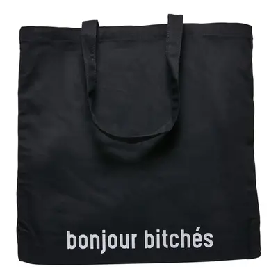 Mr. Tee Bonjour Bitches Oversize Canvas Tote Bag black