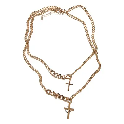 Urban Classics Various Chain Cross Necklace gold