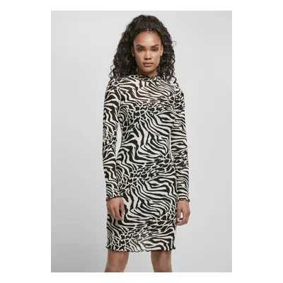 Urban Classics Ladies AOP Double Layer Dress white/black