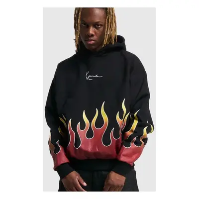 Pulcsi Karl Kani Small Signature Flame Os Hoodie black