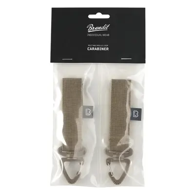 Brandit Belt and Molle Loop Carabiner 2 Pack camel