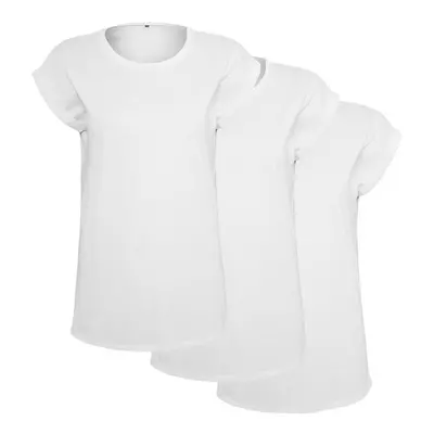 Urban Classics Ladies Extended Shoulder Tee 3-Pack wht/wht/wht