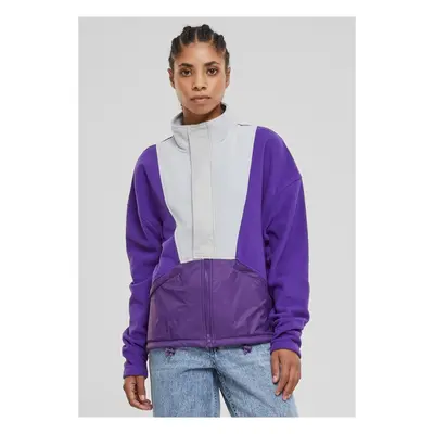 Urban Classics Ladies Polarfleece Track Jacket realviolet/lightasphalt