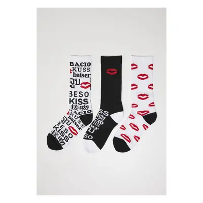 Mr. Tee Kiss Socks 3-Pack black/white/red