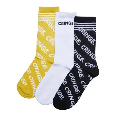 Mr. Tee Cringe Socks 3-Pack black/white/yellow