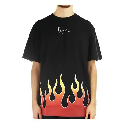 Pólo Karl Kani Small Signature Flame Tee Black