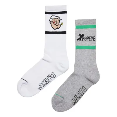 Mr. Tee Popeye Socks 2-Pack heathergrey/white