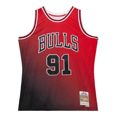 Mitchell & Ness Chicago Bulls #91 Dennis Rodman Golden Hour Glaze Swingman Jersey red