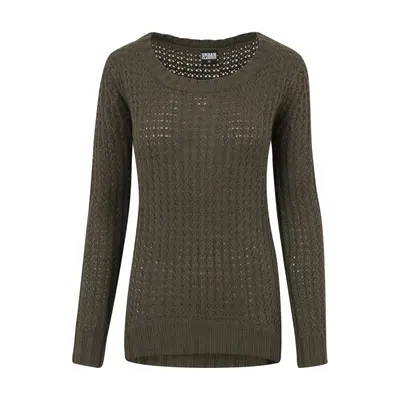 Urban Classics Ladies Long Wideneck Sweater olive