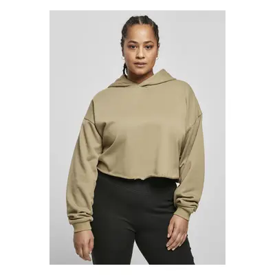 Urban Classics Ladies Oversized Cropped Hoody khaki