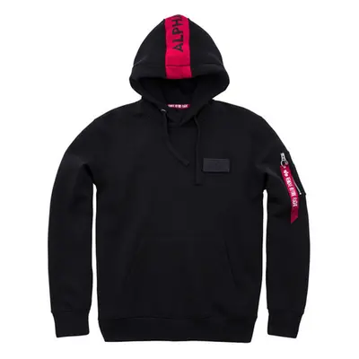 Férfi pulóver Alpha Industries Red Stripe Hoody Black