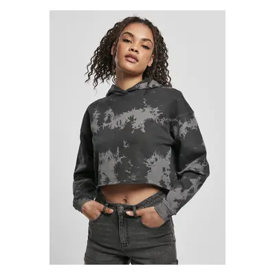 Urban Classics Ladies Oversized Short Bleached Hoody black/grey