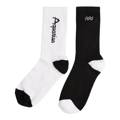 Mr. Tee Zodiac Socks 2-Pack black/white aquarius