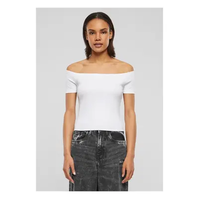 Urban Classics Ladies Organic Off Shoulder Rib Tee white