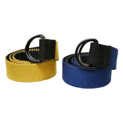 Urban Classics Easy D-Ring Belt Kids 2-Pack black/royal+black/yellow