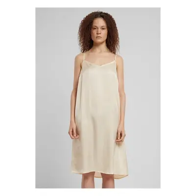 Urban Classics Ladies Viscose Satin Slip Dress whitesand