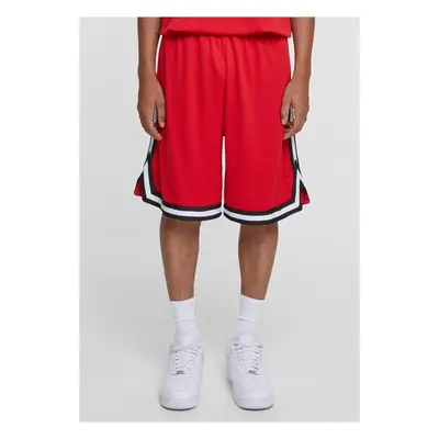 Urban Classics Stripes Mesh Shorts cityred/black/white