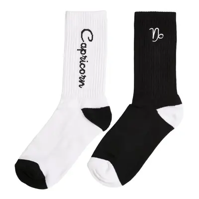 Mr. Tee Zodiac Socks 2-Pack black/white capricorn