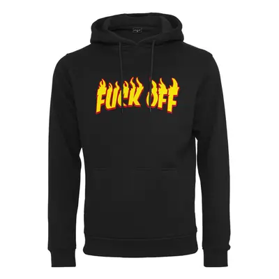 Mr. Tee Fuck Off Flames Hoody black