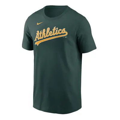 Nike T-shirt Men's Fuse Wordmark Cotton Tee Oakland Athletics pro green