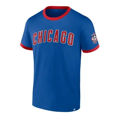 Fanatics Fundamental SS Biblend Ringer Tee Chicago Cubs deep royal/athletic red