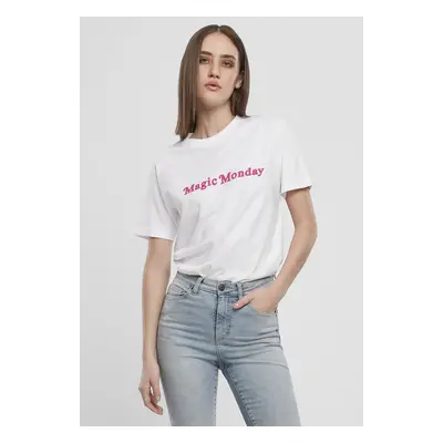 Mr. Tee Ladies Magic Monday Slogan Tee white