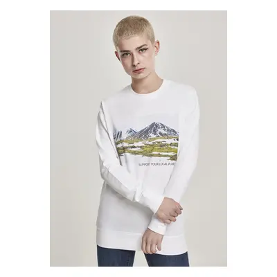 Mr. Tee Ladies Local Planet Crewneck white