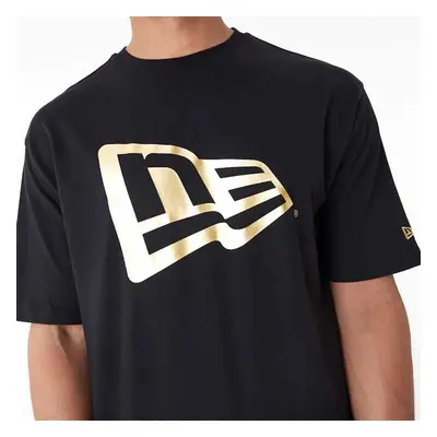 Férfi póló New Era Flag Oversized T-Shirt Black Gold