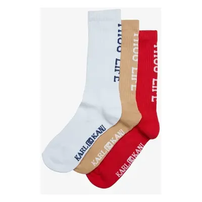 Karl Kani Thug Life 3 Pack Socks white/red/sand