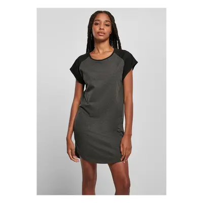 Urban Classics Ladies Contrast Raglan Tee Dress charcoal/black