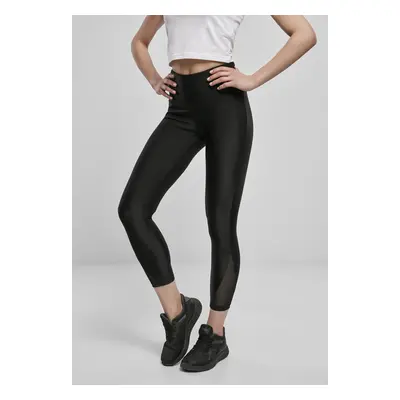 Urban Classics Ladies High Waist Shiny Rib Pedal Pusher Leggings black