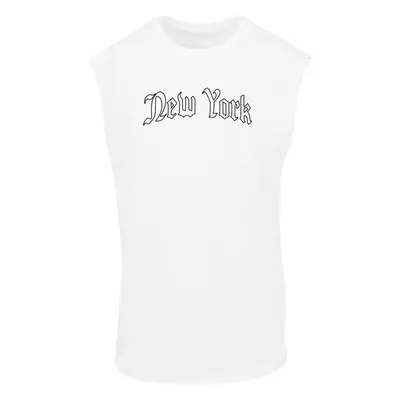 Mr. Tee New York Wording Sleeveless Tee white