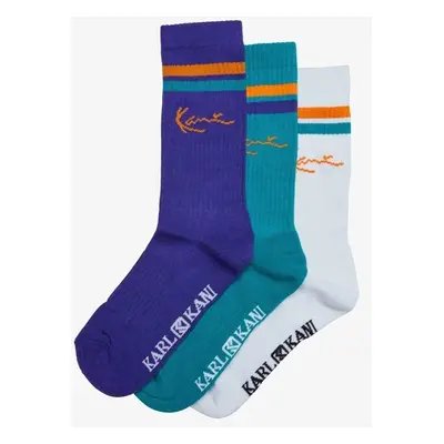 Karl Kani Signature Stripes 3 Pack Socks white/purple/petrol