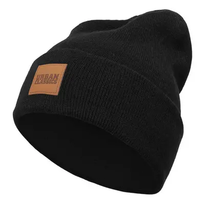 Urban Classics Leatherpatch Long Beanie black