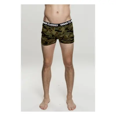 Urban Classics 2-Pack Camo Boxer Shorts woodcamo + darkcamo