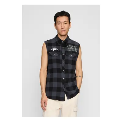 Brandit Ozzy Checkshirt Sleeveless black/grey