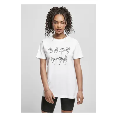 Mr. Tee Ladies FU Sign Language Tee white