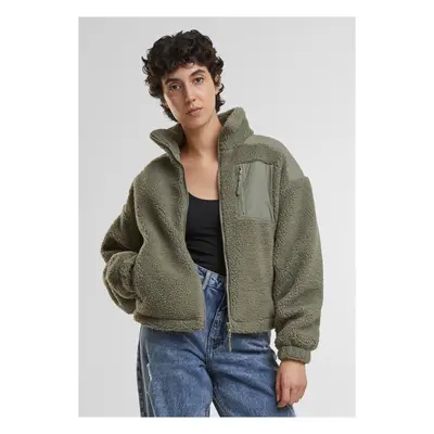 Urban Classics Ladies Sherpa Mix Jacket palegreen