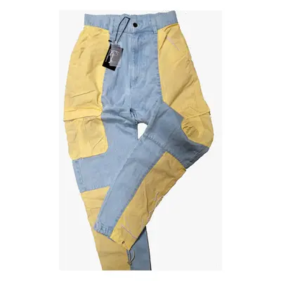 Nadrág Karl Kani Signature Patchwork Cargo Pants light blue/light sand