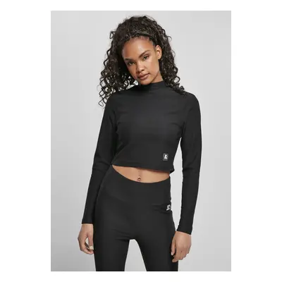 Ladies Starter Cropped Stretch Rib Turtleneck Longsleeve black