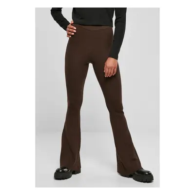 Urban Classics Ladies Rib Knit Bootcut Leggings brown