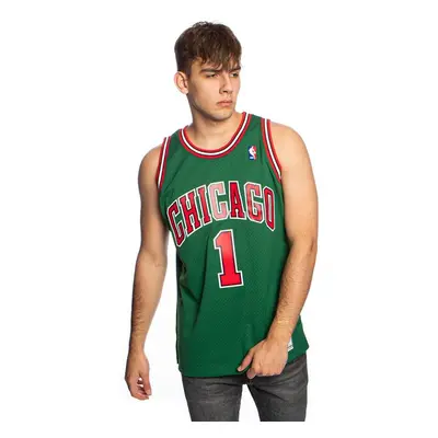 Mitchell & Ness Chicago Bulls #1 Derrick Rose green Swingman Jersey