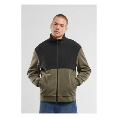 Urban Classics Colour Block Polar Fleece Jacket black/olive