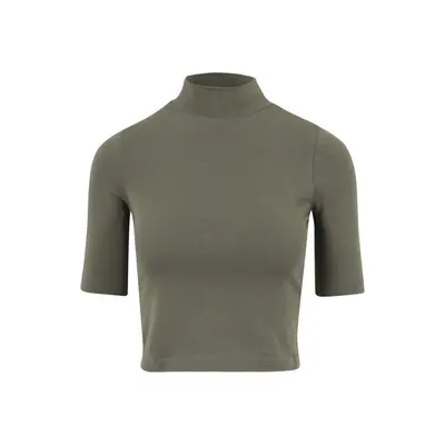 Urban Classics Ladies Cropped Turtleneck Tee olive