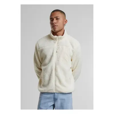 Urban Classics Teddy Jacket With Stand Up Collar whitesand