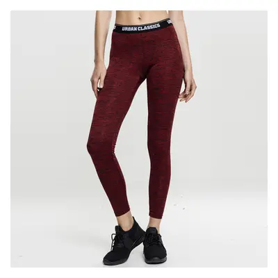 Urban Classics Ladies Active Melange Logo Leggings red/black/black