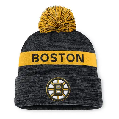 Fanatics Boston Bruins NHL Authentic PRO Rink Beanie Cuff With POM black/yellow gold