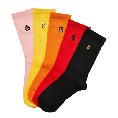 Urban Classics Fruit Embroidery Socks 5-Pack multicolor